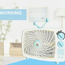 Ретро ТВ вентилятор литиевая аккумуляторная мини ручной сильный ветер сдвиг вентилятор USB