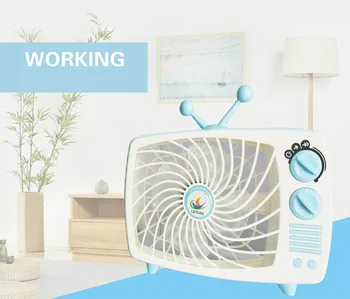 

2018 retro TV fan lithium rechargeable mini handheld strong wind shift USB fan