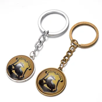 

24 Pcs/Lot Cute Animal Keychain magician Fox Key Chain Glass Cabochon Keyring Accessories Bag Car Key Jewelry Bulk Wholesale
