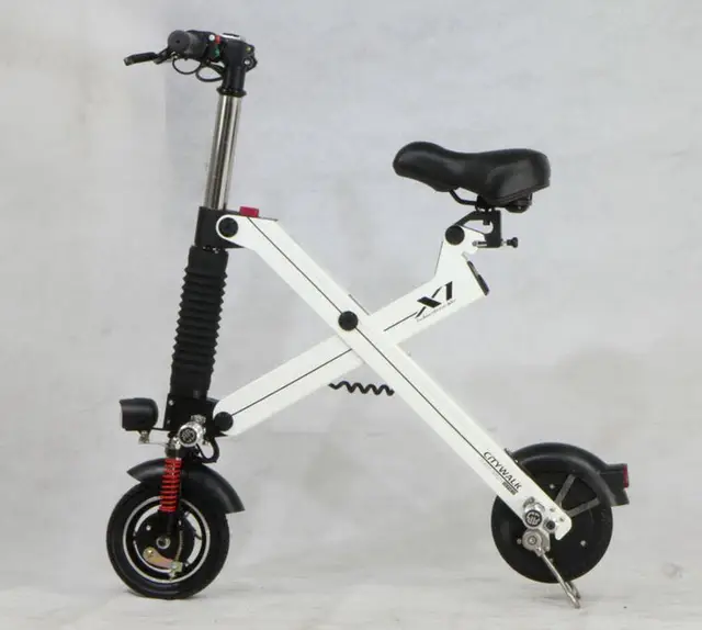 Cheap X type scooter shock proof comfortable 1 charge battery for 30 km easy to carry pop double brake small folding electric bicycle