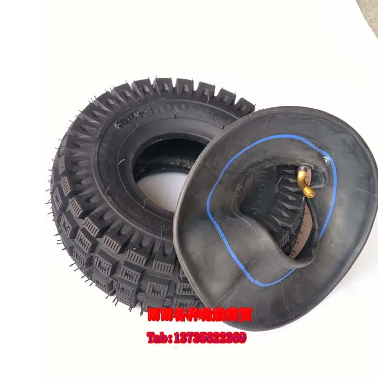 

free shipping Super quality 3.00-4 tire tyre 3.00-4 (10"x3", 260x85) Knobby Scooter, ATV and Go Kart Tire and Tube Set