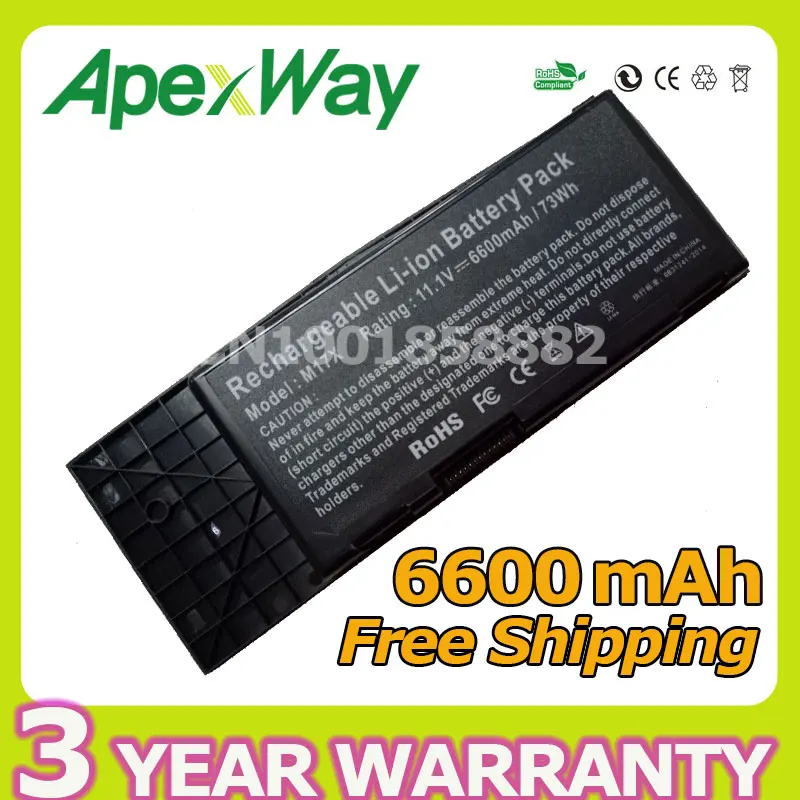 Apexway 6600mAh 9 cell Laptop Battery For DELL BTYVOY1 For Alienware M17X R3 R4 MX 17xR3 MX