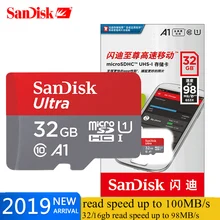 Двойной Флеш-накопитель SanDisk карты памяти 32 Гб 98 МБ/с. 128 Гб 64 Гб 256 ГБ, Micro sd карта, C10 UHS-1 флеш-карта памяти Microsd TF/sd карты s для планшетов и телефонов