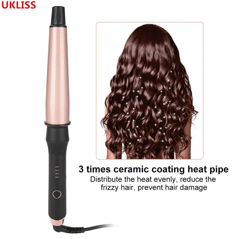 

Hair Curling Wand 1-1.5 Inch Professional Global voltage Hair Roller Curler Ceramic Curling Iron for Long & Short Hair Curler