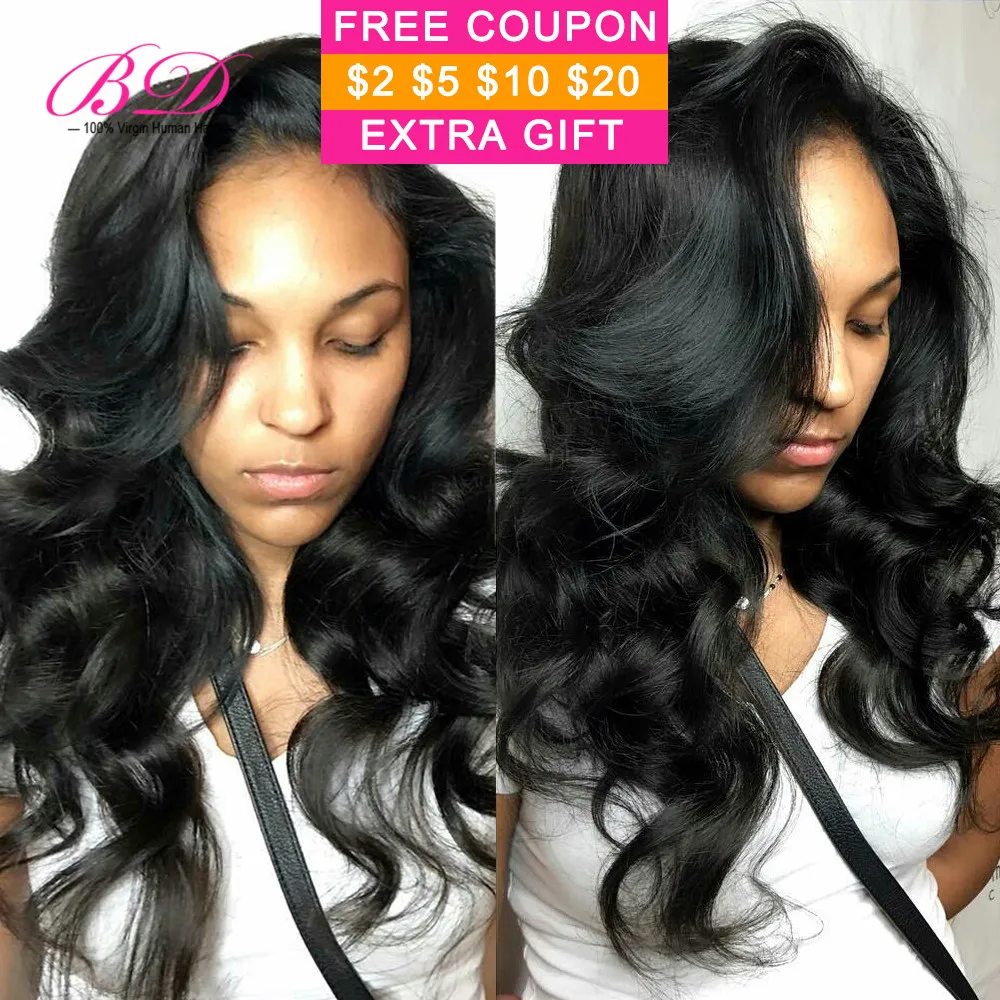 Unprocessed Peruvian Virgin Hair Body Wave Human Hair Weaves Bundles Weft 3pcs 300g BD Hair Extensions