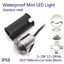 3 Вт подъездная дорога вид сбоку 1/2/4 стороны светодиодный подземный светильник IP68 Водонепроницаемый заглубленный Заземленный встраиваемый светильник DC12~ 24 В 5 шт./лот