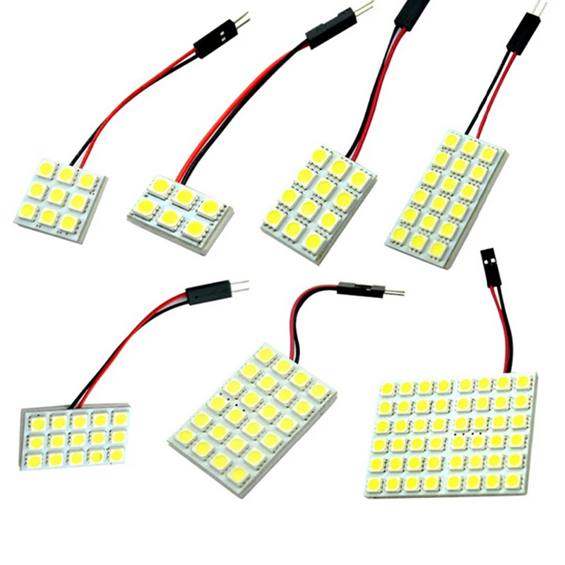 Авто T10 гирлянда 5050 48/24/15/12 SMD Панель светильник белый/теплый белый/холодный белый BA9S 12V автомобильный светодиодный чтения купол багажника лампа