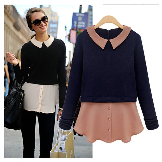 2016 New Women Elegant Girlish Flare Tunic Top Knitted