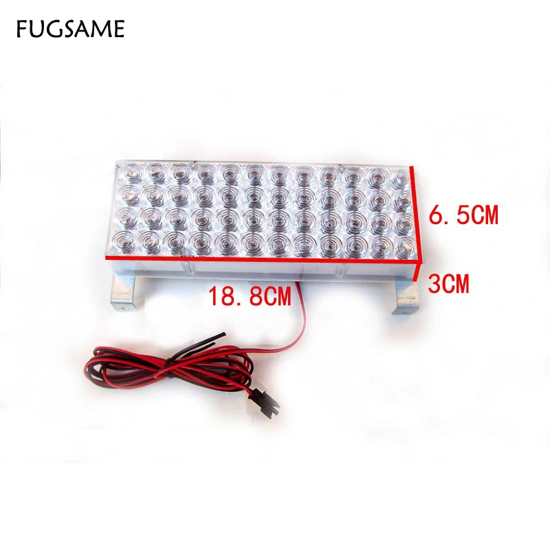 FUGSAME 4* 48LED стробоскоп Предупреждение подсветка для решетки радиатора Белый 3 мигающий режим