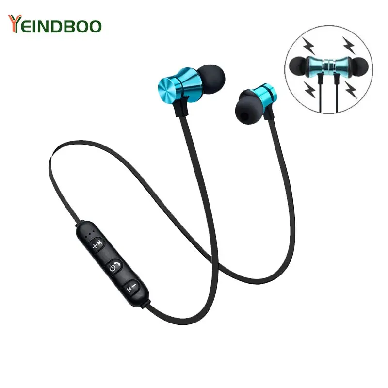 

YEINDBOO Bluetooth Headphone Magnetic Wireless Metal Earphone Sweat Proof Earbuds With Mic With Charging Cable For Mobile Phone