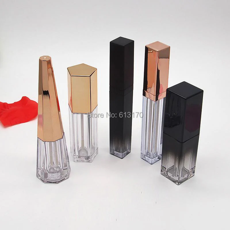 3ml,5ml,6ml,10ml lip gloss tubes,Empty lip balm bottle,Rose Gold Cap,Cylinder,Cone,Pentagon Shape,Lip stick packing container
