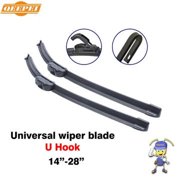 

QEEPEI 14'' - 28''inch universal u hook u-type frameless wipers top quality silicone rubber blade soft car windshield windscreen