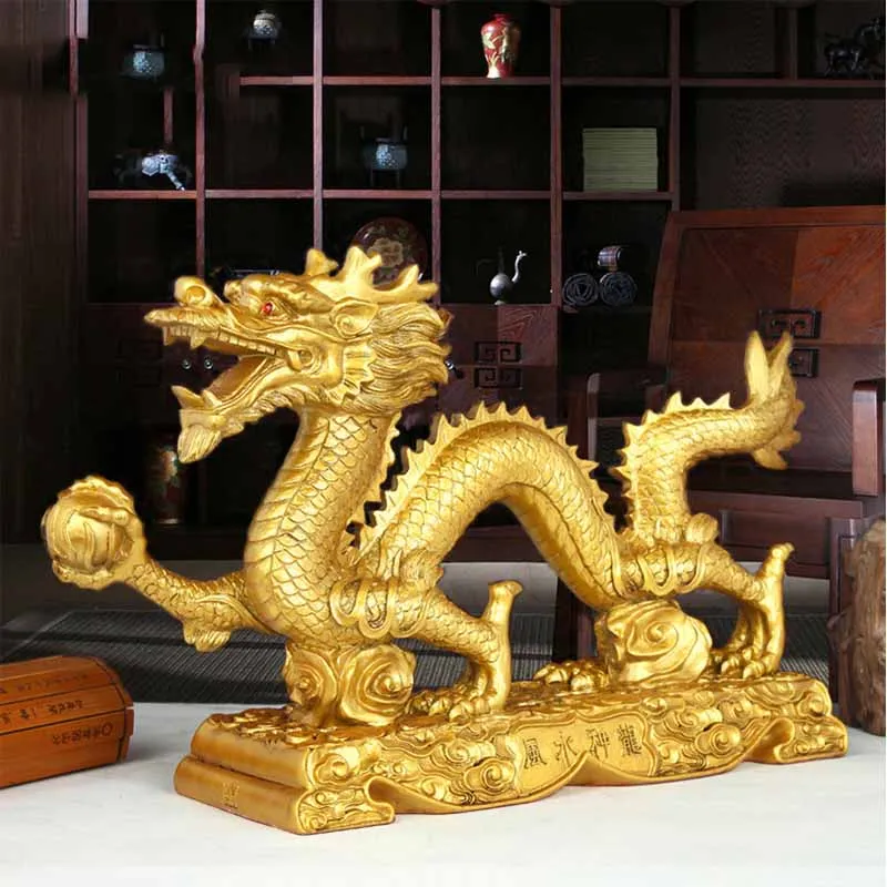 Ceny Rodzina feng shui ozdoby imitacja miedzi szczęście kamienica dom wyroby dekoracyjne złoty smok ozdoby