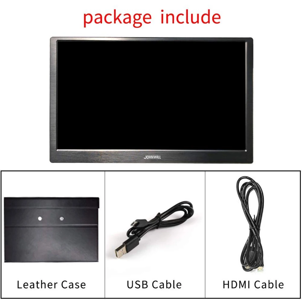15,6 дюймов FULL HD lcd Тонкий игровой монитор портативный монитор ПК ips экран с ЧПУ оболочка 2 Mini HDMI USB с питанием от USB кожаный чехол