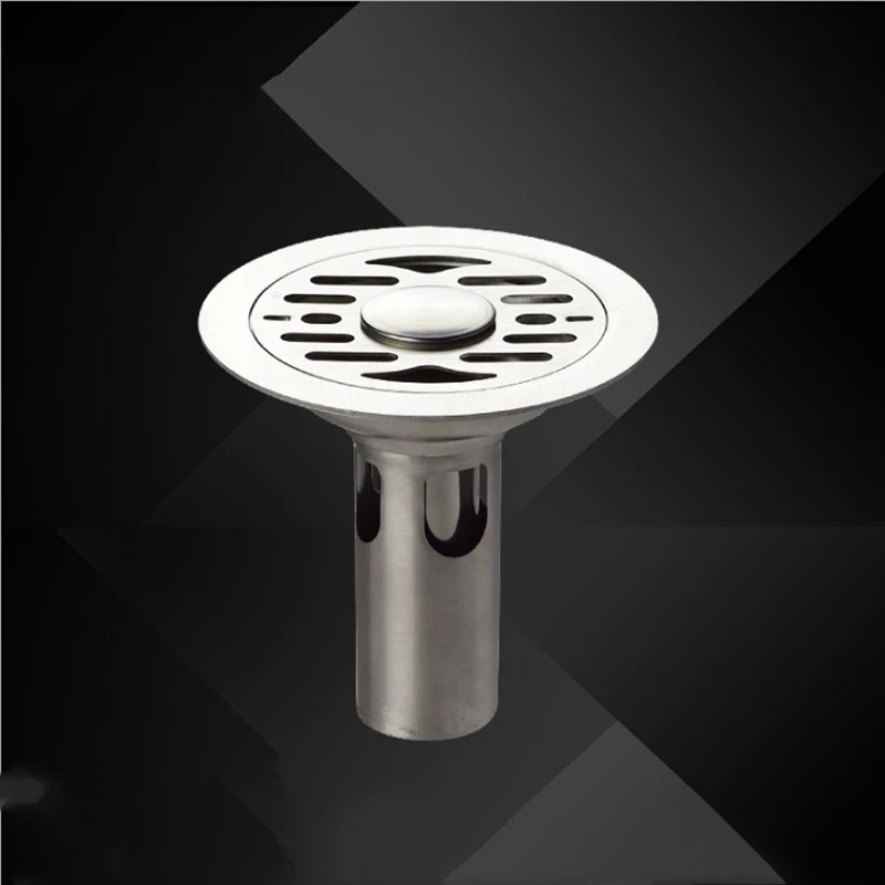 

Stainless Steel Floor Drain Round Bathroom Shower Waste Drainer 11.1cm Kitchen Double Anti-odor Floor Drain Grate Cover