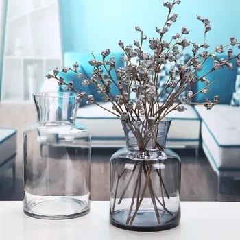 

Simple Rose Hydroponics Glass Vase Figurines Floral Artwork European Style Living Room Restaurant Table Decorations Wedding Gift