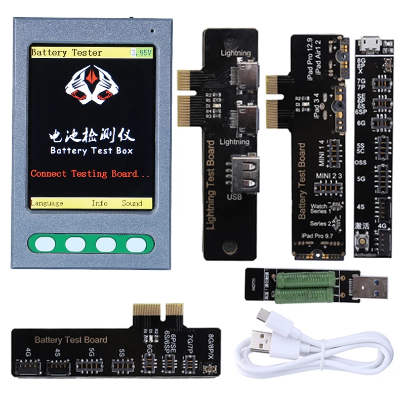 

Battery Tester for iPhone XR XS MAX X 8 8P 7 7P 6 6S 5 Battery Checker USB Cable Tester for iPad repair tools kits for iPhone