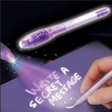 1 шт. Magic 2 в 1 Uv Light Combo креативная канцелярская ручка с невидимыми чернилами случайный цвет
