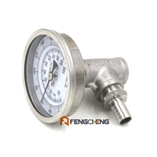 Встроенный термометр монитор, варочная плита охладитель монитор, 1/" футболка «NPT», 1/2" шланг Барб, " лицо биметаллический термометр x 2" зонд