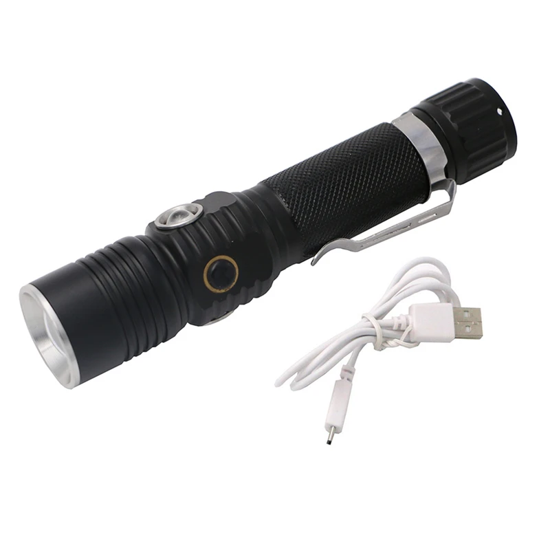 AIMIHUO Cree XML-T6 LED Flashlight USB Charging UV Flashlight Waterproof Light LED Torch T6 Lamp For Rechargeable 18650 Battery (1)
