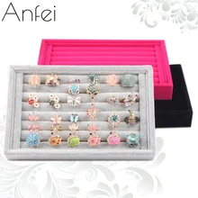 Velvet Ring Organizer Jewelry Display Shelf Rings Display Boxes Quality Rings Storage Case Caskets For Jewelry Show Case A02-3