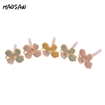 

HAOSAW 12*14MM 6Pcs/Lot Paint Flower Stud/Rhinestone Earring Parts/Jewelry Findings/Handmade Earrings Accessories
