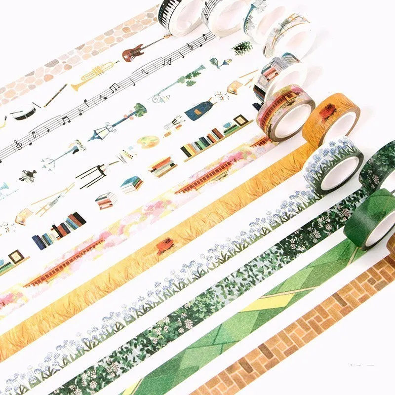 

1PC New Washi Tapes DIY Musical Instrument Wall Paper Masking Tape Decorative Adhesive Tapes Scrapbooking Stickers Size 15mm*7m