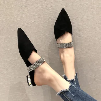

2019 Women Slippers Woman Mules Shoes Ladies Female Fashion Bling Women Slides Lady Summer Outside Slippers Shoes For Women