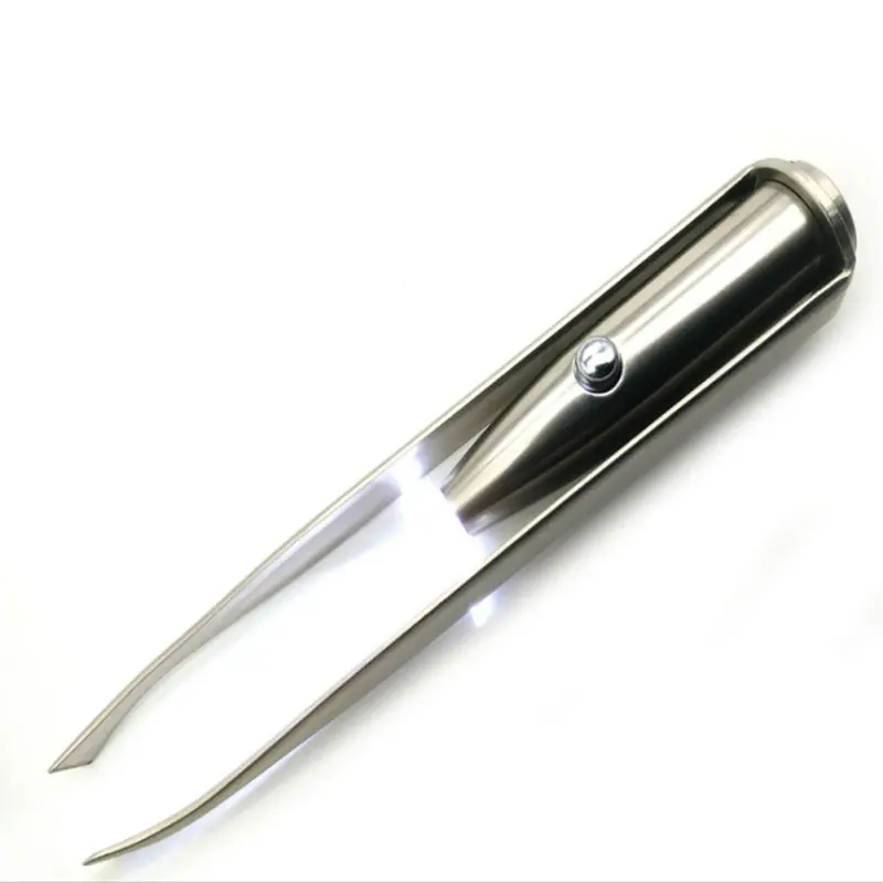 

Stainless Steel Makeup Tool Led Light Eyelash Eyebrow Hair Removal Tweezers Make-up Assistant Tool