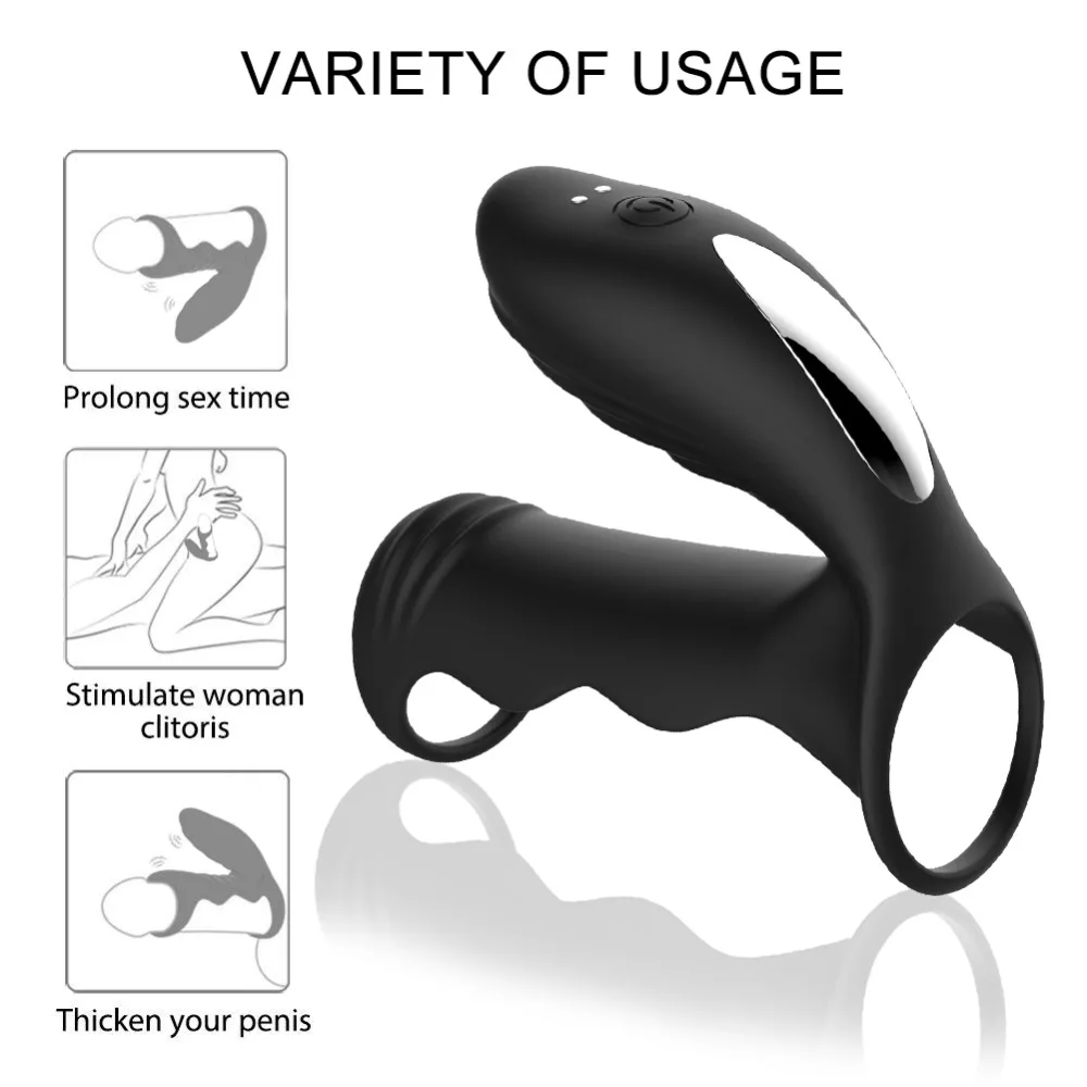 12 Speeds Dildo Double Sexual products for husband and wife of durable vibration condom for men with lock sperm ring For Women picture