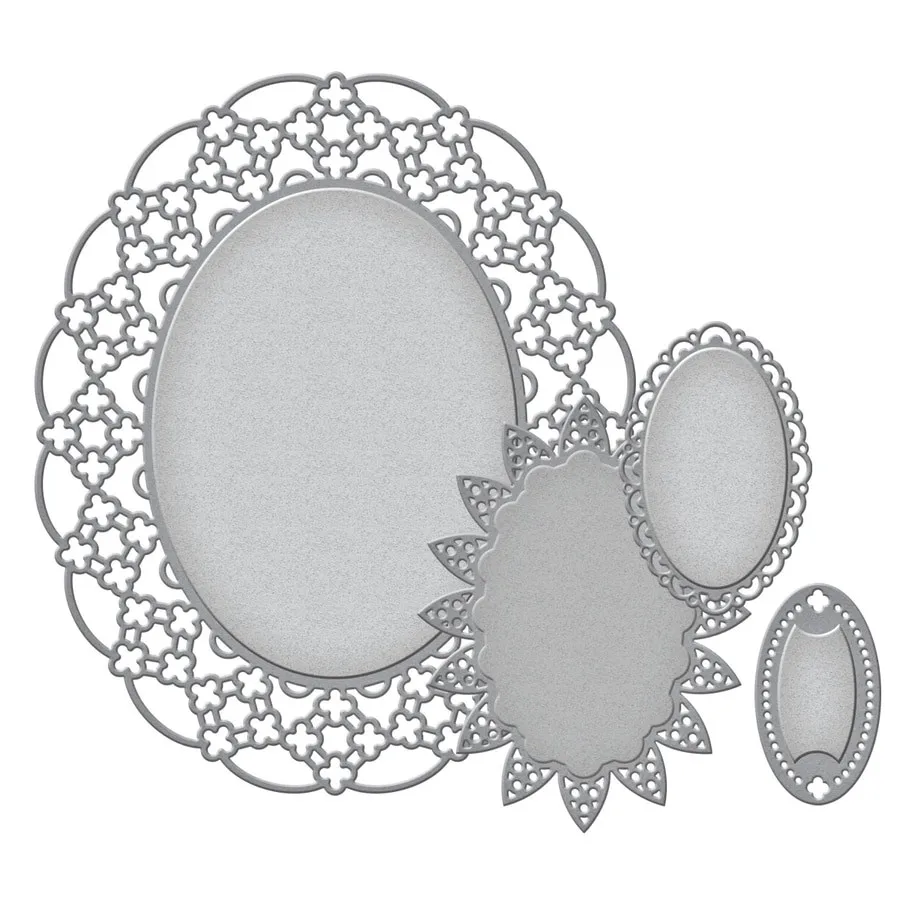  4Pcs Wave Oval frame DIY Metal Cutting Dies Scrapbooking Album Photo Embossing Crafts Paper Cards E - 32986961874