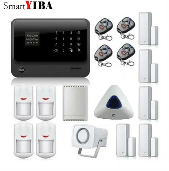 

SmartYIBA WIFI App GSM GPRS Alarm System Remote Control Home Appliance Blue Strobe Siren Relayout Door/Window Sensors Alarm