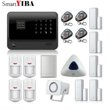 SmartYIBA WIFI App GSM GPRS Alarm System Remote Control Home Appliance Blue Strobe Siren Relayout Door/Window Sensors Alarm