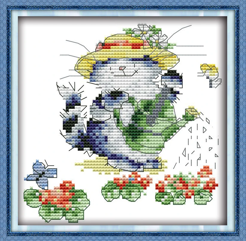 

Hard-working cat counted printed on fabric DMC 14CT 11CT Cross Stitch kitsembroidery needlework Sets Home Decor