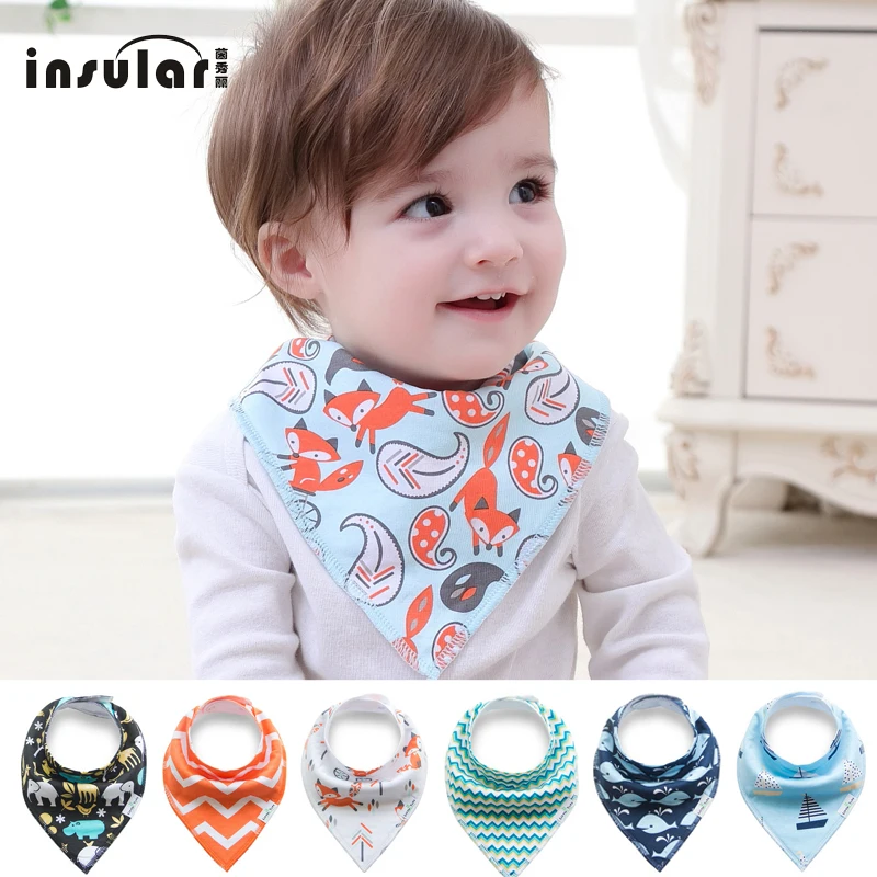 100 Cotton Double Layers Cartoon Character Baby Bibs Soft Cotton Fiber