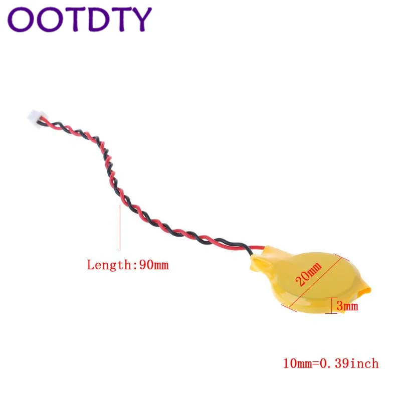 OOTDTY CR2032 2032 Батарея провод 2 pin Материнская плата ноутбука BIOS CMOS Батарея с проводом разобрать Батарея