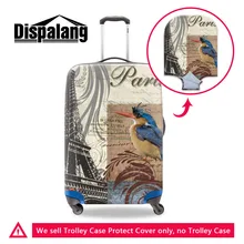 Эйфелева башня птица Печать Путешествия багаж защитный чехол эластичный стрейч водонепроницаемый защитный чехол для 18-30 дюймов тележка чехол
