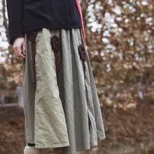 Новинка, женские хлопковые Асимметричные простроченные с эластичной талией юбки S82