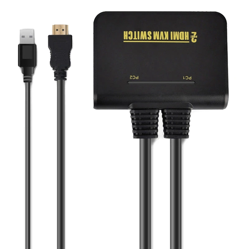 1X2 порта USB HDMI KVM переключатель с кабелем для двойной клавиатуры монитора мыши