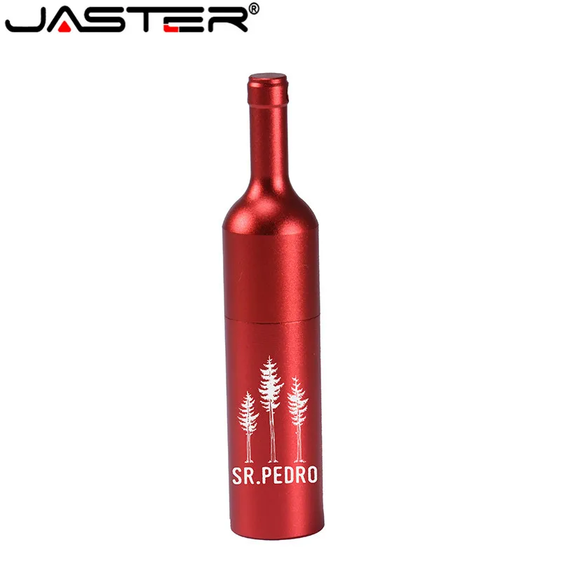 

JASTER USB 2.0 hot metal wine bottle usb flash drive disk keychain memory stick Pen drive personalized gift(Over 10pcs Free logo