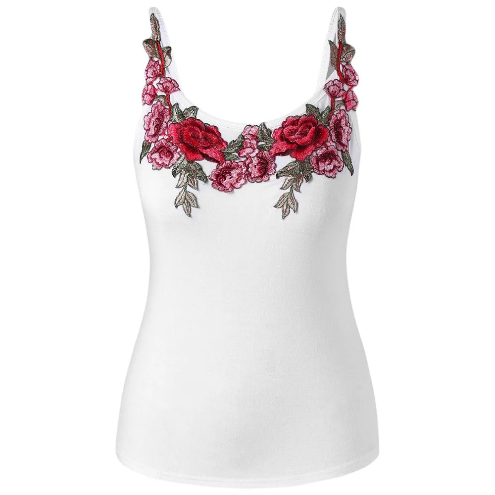 MISSOMO, летний женский топ, плюс размер, 5XL, с вышитыми розами, цветочный топ на бретелях, рубашка, камзол, женские топы, уличная одежда, 625