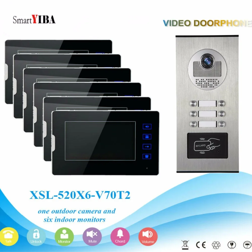 SmartYIBA Video Door Intercom Kits For 2 to 12 Stories Buildings Apartments RFID Doorbell Door Phone Intercom Security System SmartYIBA Video Door Intercom Kits For 2 to 12 Stories Buildings Apartments RFID Doorbell Door Phone Intercom Security System