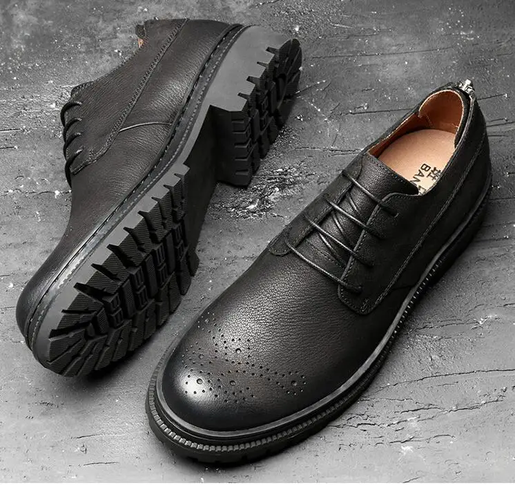 

Men Shoes Genuine Leather high-increasing Formal Men Dress Shoes comfortable and portable tooling Oxfords shoes