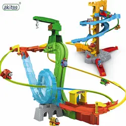 Akitoo небольшой поезд набор Электрический руководство 2 режима вагон детская переменной трек развивающие игрушки подарки #1016