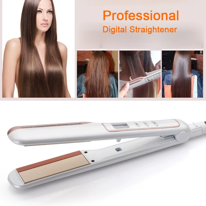 Plancha para el pelo ByBaBylissnano, plancha ancha de cerámica, pantalla  LED, plancha plana, gel de sílice, Chapinha, herramientas de estilismo para  mujer, 110 240V|hair straightener irons|straightening ironsflat iron -  AliExpress