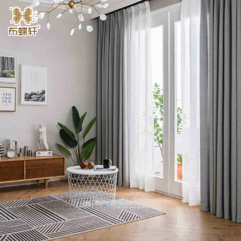 2018 New Arrival Modern Nordic Style Smoke Color Drapes for