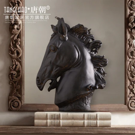 Home Office Sculpture Decor Decorations Black Horse Head Resin Home Office Sculpture Decor Decorations Black Horse Head Resin Crafts