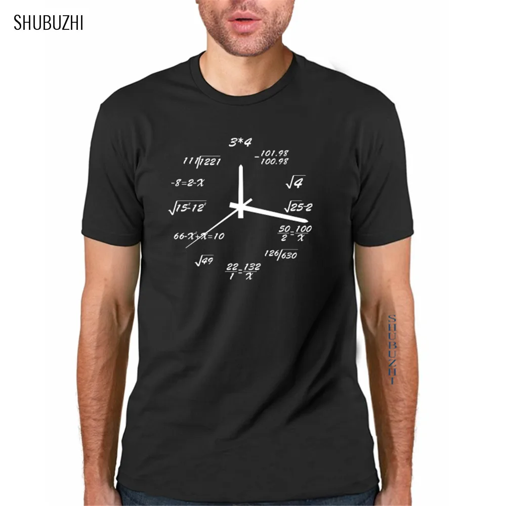 

summer cotton o-neck t-shirt HanHent Math Creative Clock Shirt Printed cotton Tops Casual T-shirt big size euro size sbz368