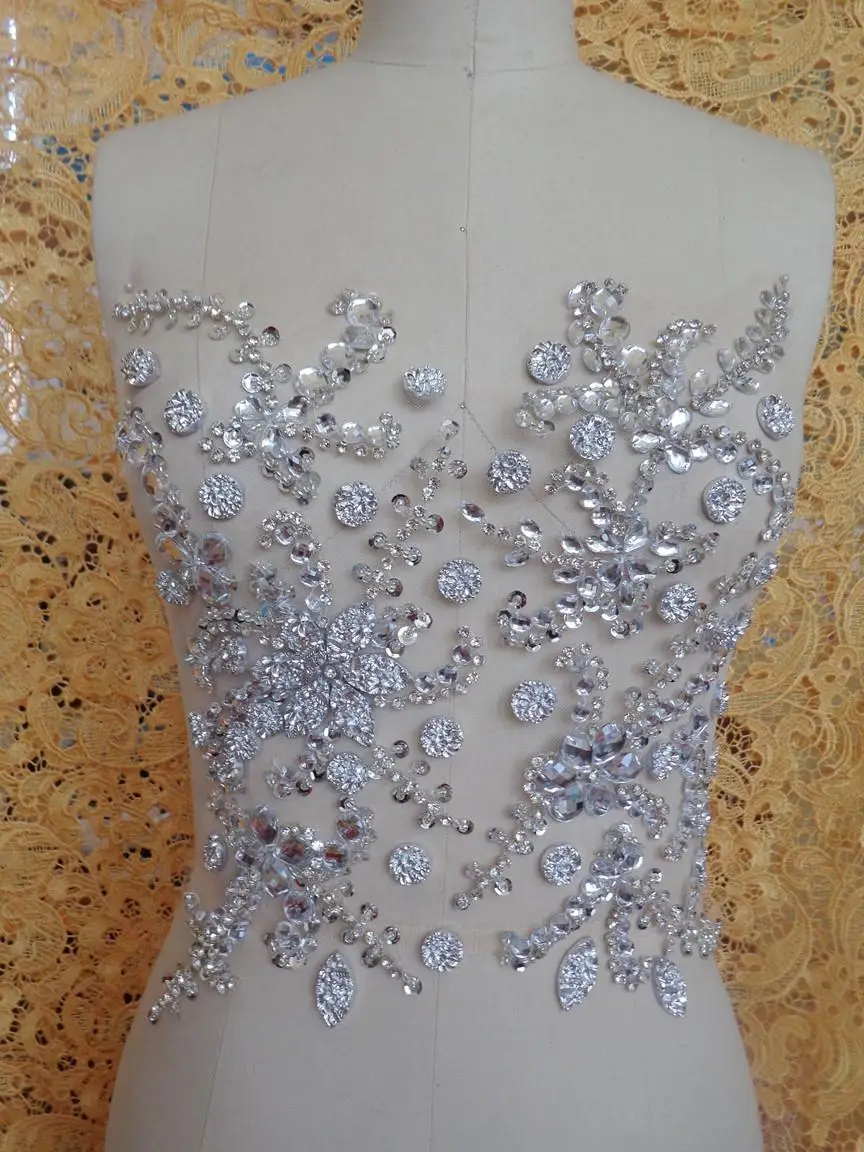 mão costurar em strass applique com pedras