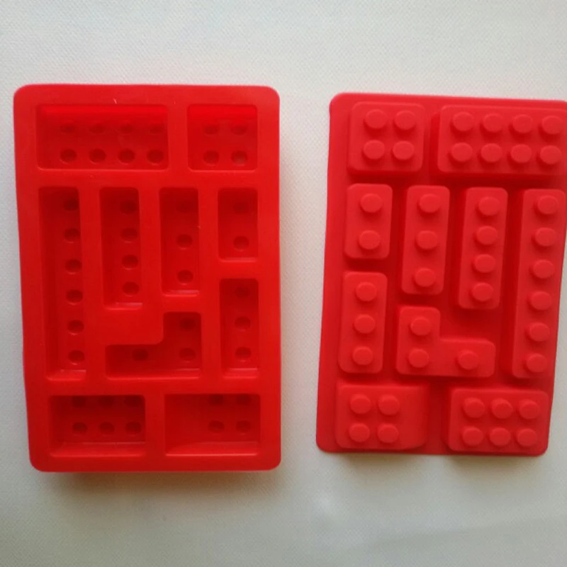 

10pcs Ice Cube Tray Brick Blocks Shaped Rectangular DIY Chocolate Silicone Mold Ice Cube Tray Cake Tools Fondant Moulds